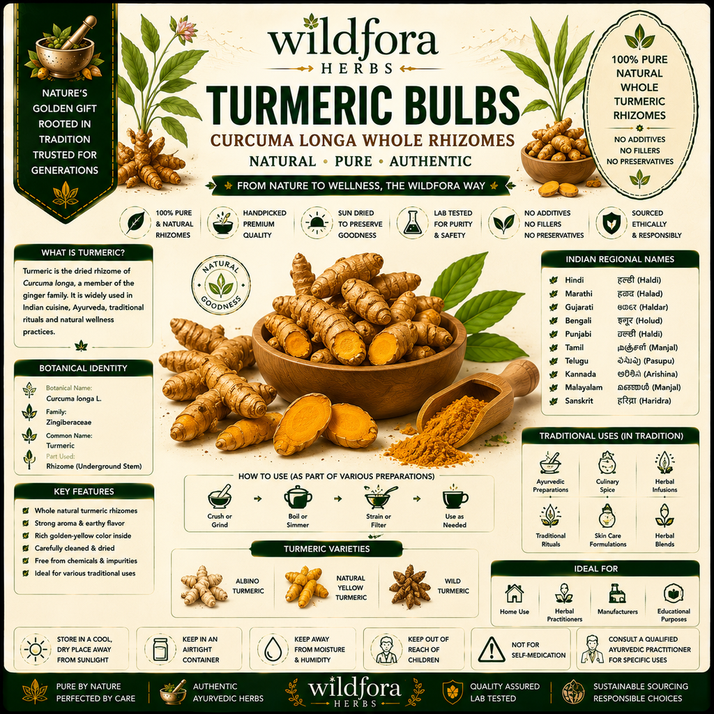 Turmeric Bulbs Curcuma longa Whole | Raw Haldi Rhizomes