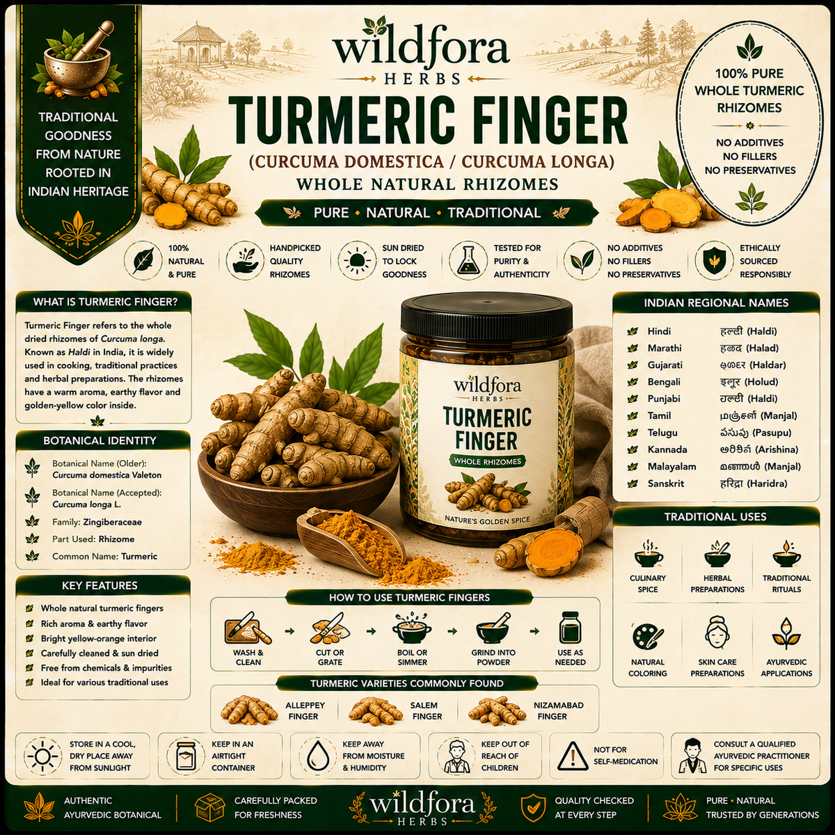 Turmeric Finger Curcuma Domestica Whole