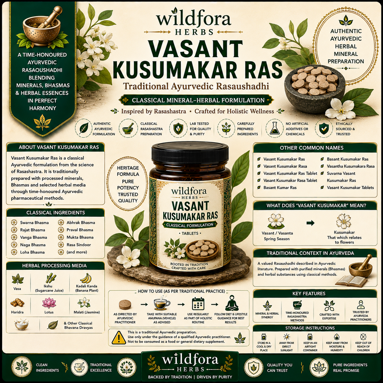 Vasant Kusumakar Ras (S.U) – Basant Kumar Tablet – Herbal Tablet Inspired by the Wild Forest