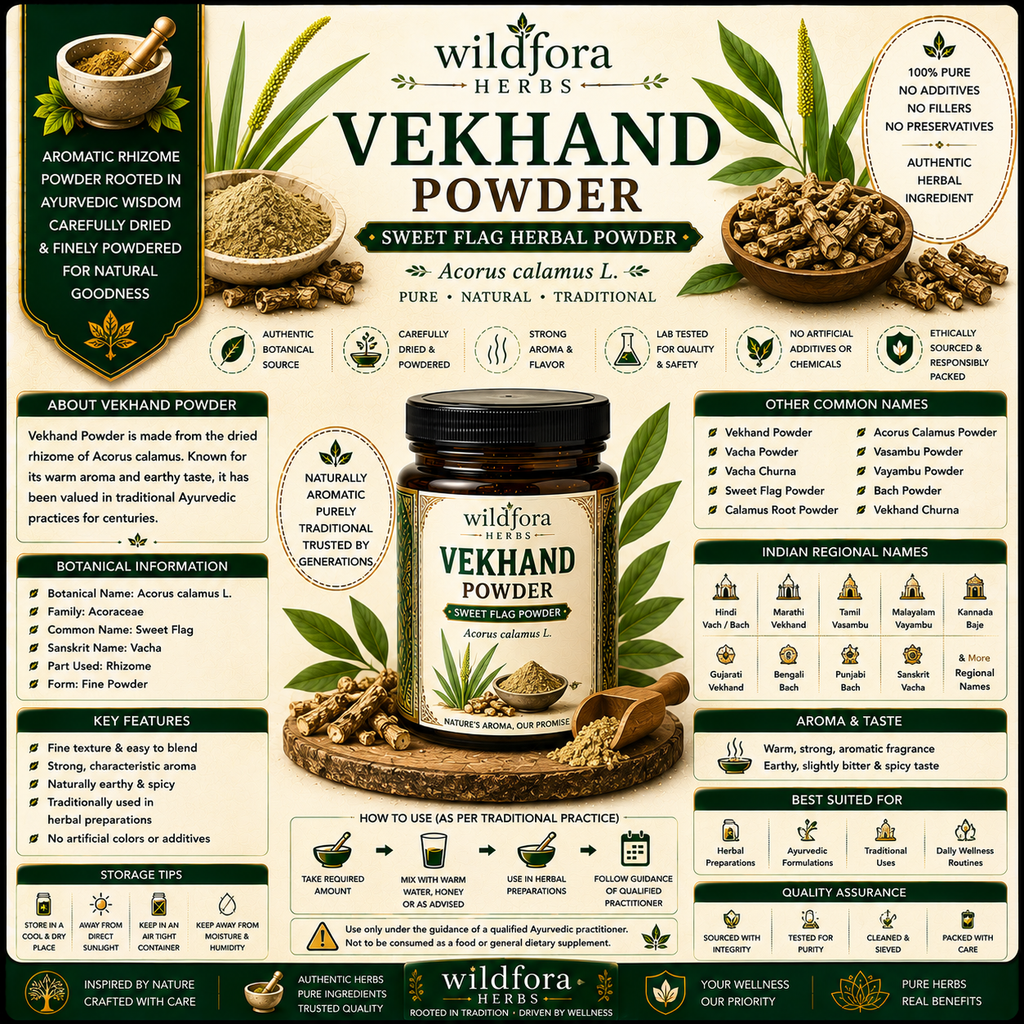 Vekhand Powder Acorus Calamus Sweet Flag Herbal Powder