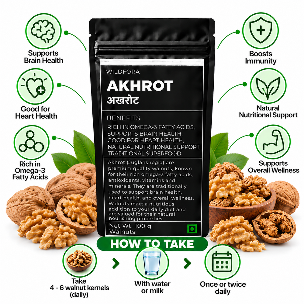 Akhrot Walnut Whole (Juglans Regia) Benefits