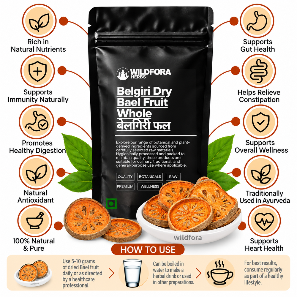 Belgiri Dry Bael Fruit Aegle Marmelos Whole Herbal Product for Traditional Use Benefits
