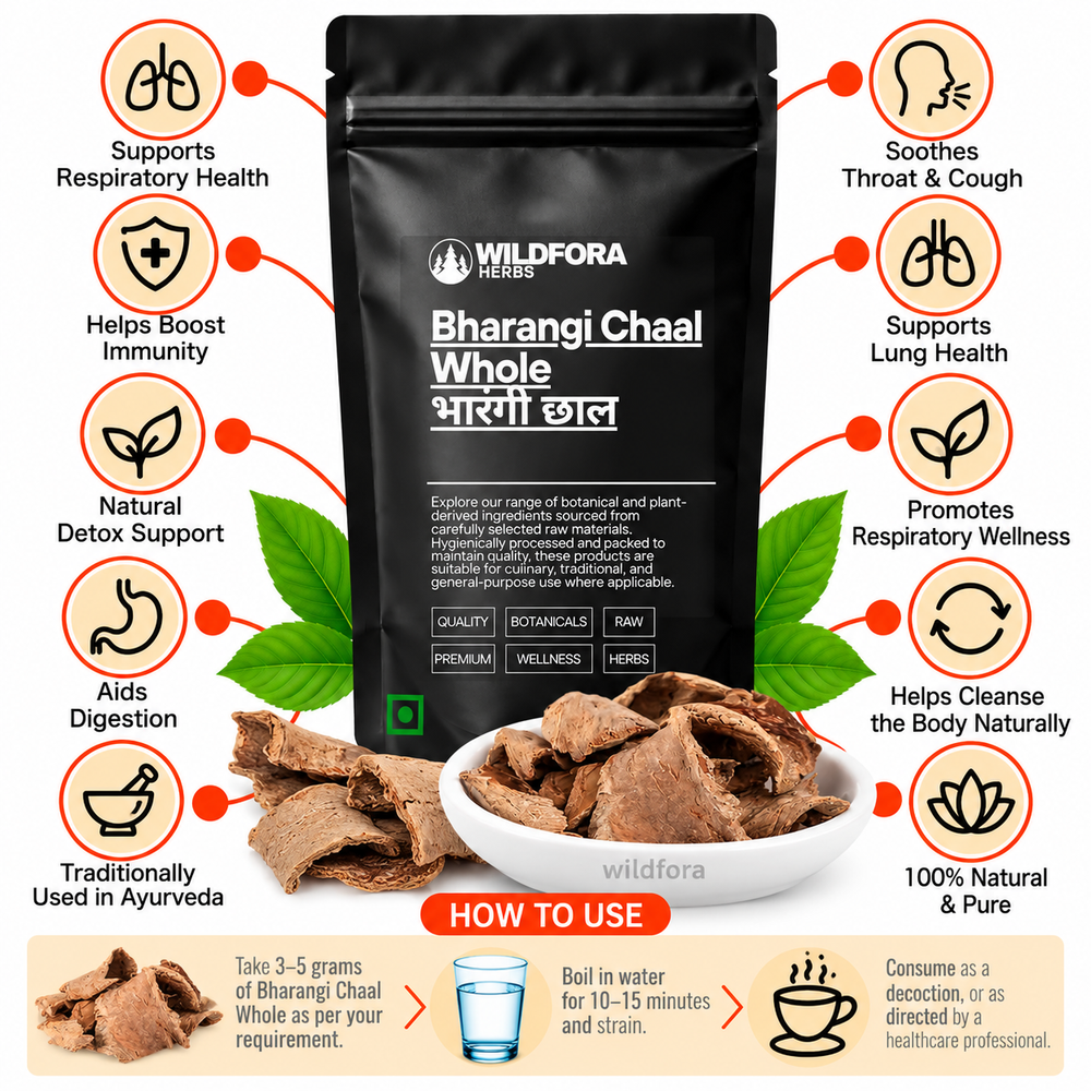 Bharangi Chaal Whole Clerodendrum Serratum Herbal Bark Benefits