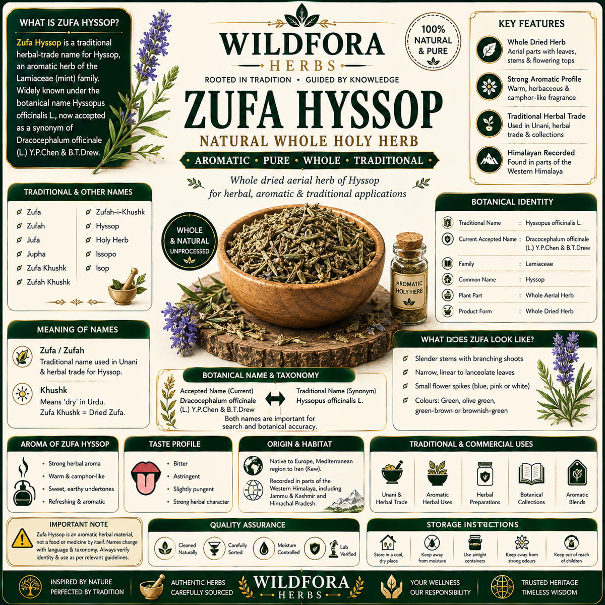 Zufa Hyssop Hyssopus Officinalis Whole Natural Holy Herb