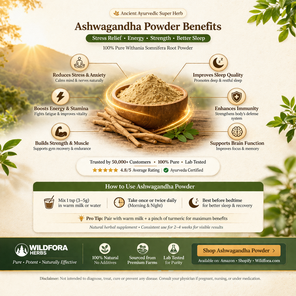 Ashwagandha Root Powder – Withania Somnifera | 100% Pure Herbal Powder | Traditionally Used for Daily Wellness | 100 Gms